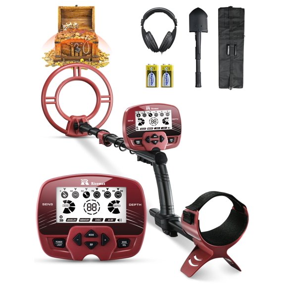 Detector de metales RM RICOMAX para niños con pantalla LCD y resistente al agua IP68