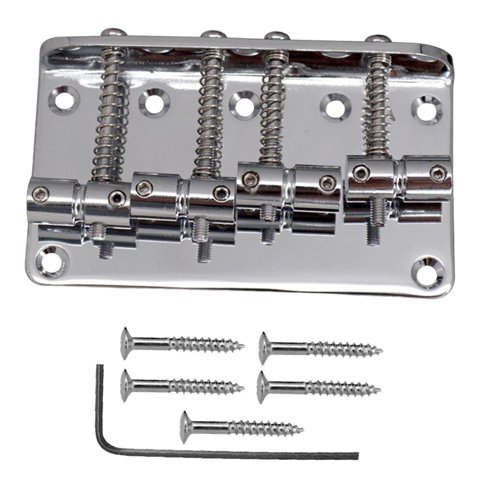 Magideal - Puentes De Puente De Bajos Ajustables, Reemplazo De Cola, Pieza Trasera De Puente De Bajos De De Metal De 80Mm, Para Piezas De Herramientas , Argén