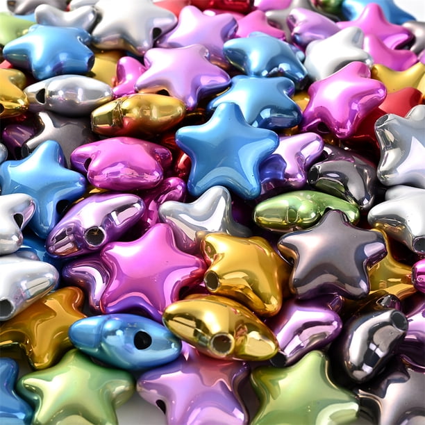 10pcs 20x21mm Big Size Star Spacer Beads Acrylic Five-Pointed Star Beads Charms Creative For DIY Bracelet Necklace Handmade Crafts Jewelry Making Supplies