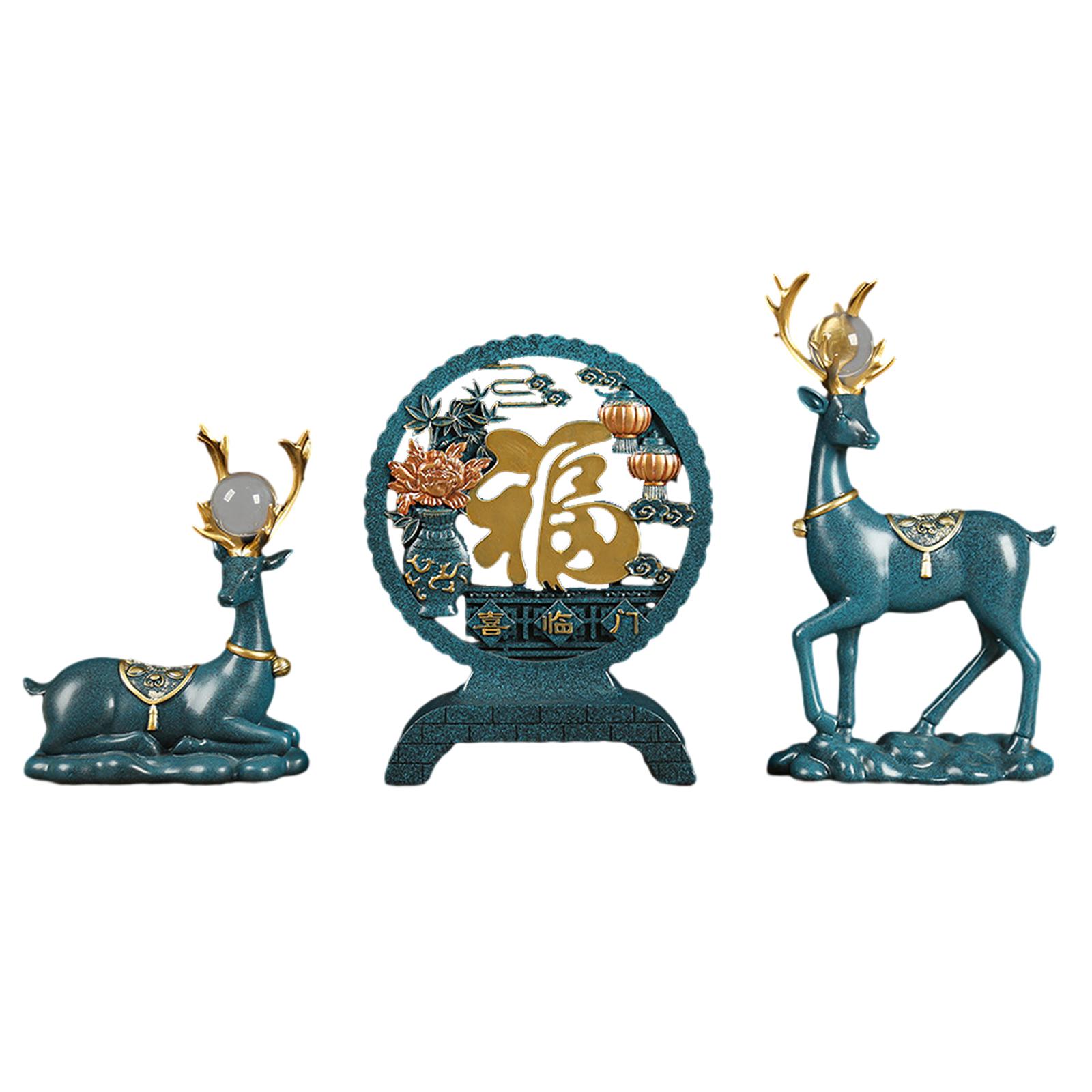 Magideal - Estatuas De Ciervos, Figuritas De Renos, Mesa, Sala De Estar Nórdica, Escultura De Alce, Figura De Animal Para Decoración Del Día De San Valentín, Bod Azul
