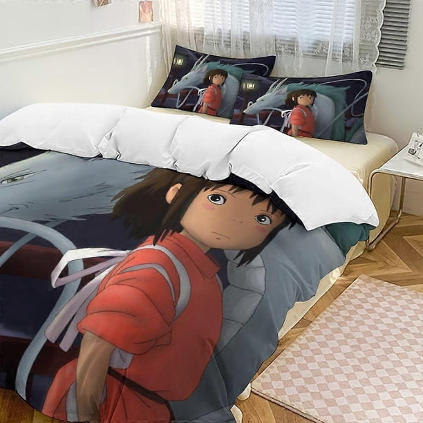 Juego De Ropa De Cama De 3 Piezas De El Viaje De Chihiro Con Funda Nórdica Suave Y Cómoda
