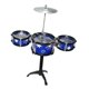 thumbnail image 4 of Mini Jazz Drum Percussion Instrumentos Set Juguete Musical -5 Tambores + Taburete Azul 3 Tambores Negro + Azul, 4 of 5