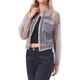thumbnail image 4 of INSPIRE CHIC Chaqueta Bomber Transparente para Mujer Cuello Simulado Cremallera Chaqueta Ligera Gris L, 4 of 6