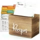 thumbnail image 1 of Caja de recetas DRASTAR de madera rústica con 100 tarjetas de recetas y separadores, 1 of 3