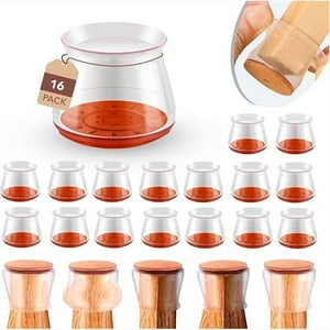 Wakeshome - Pack 16 Protector De Silicon Para Silla O Patas De Mueble 16-22 Mm