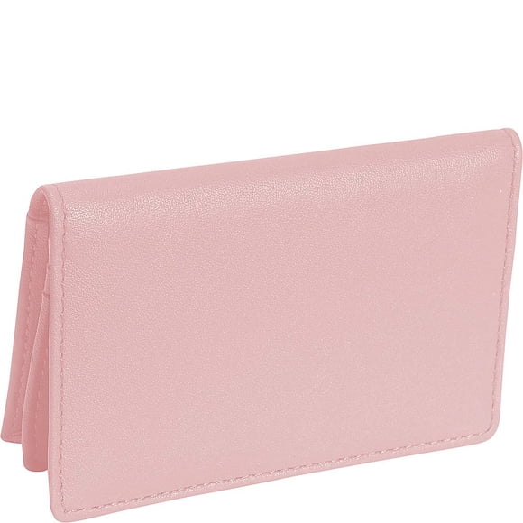 Estuches para monedas y tarjetas ROYCE New York para mujer, piel rosa claro