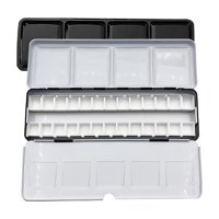 Magideal - Paleta De Pintura Paleta De Acuarela Vacía Lata De Acuarela De Metal Caja De Paleta Paleta De Pintura Estuche De Pintura Portátil Fácil De Transportar 26 Medias Sartenes