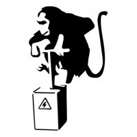 Rienda Libre Graphics - Decomural Banksy Dynamite Monkey - Animals Ws-32499