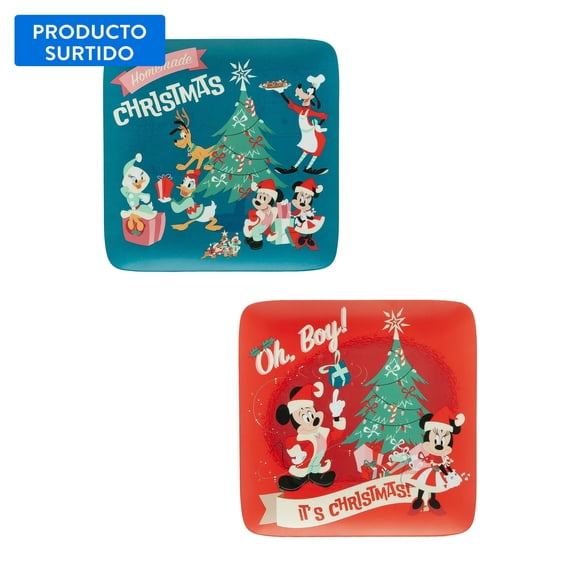 Plato de melamina cuadrado Disney 1u, producto surtido