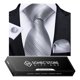thumbnail image 2 of Corbata Hombres + Paño + Colleras. En Caja Para Regalo Papá plateado Talla Única, 2 of 6