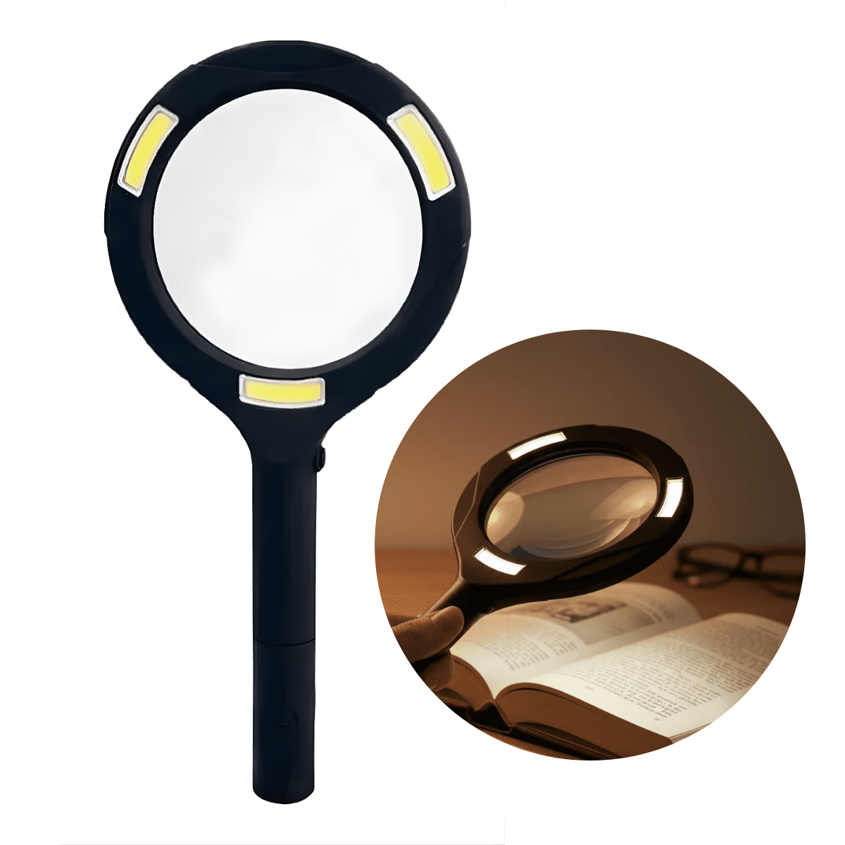 Irm - Lupa De Mano Luz Led Aumento 3x Vidrio 8.5cm 250 Lúmenes