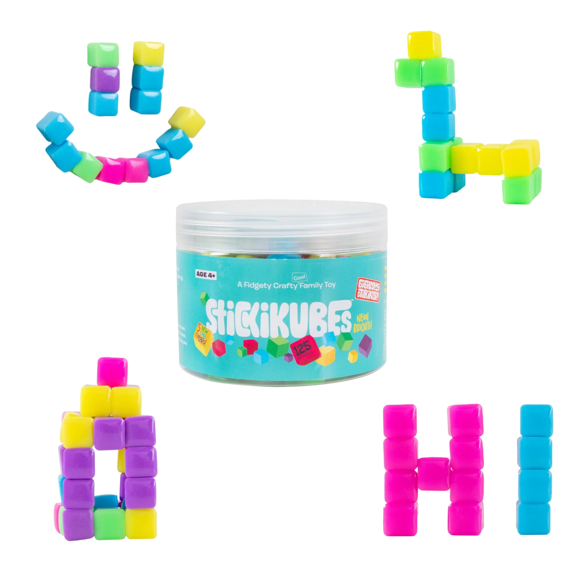 Cubos Apilables Komarc Games Stickikubes 125 Cubos, 5 Colores
