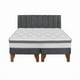 thumbnail image 1 of Cama Europea Stella 2 Plazas + Respaldo Tubular Madera Gris, 1 of 3