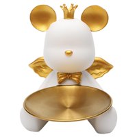 Magideal - Bandeja De Almacenamiento De Escultura De Oso, Figurita Decorativa De Resina Creativa Y Elegante, Estatua De Pie, Ornamento Para La Entrada Del Gabine Blanco