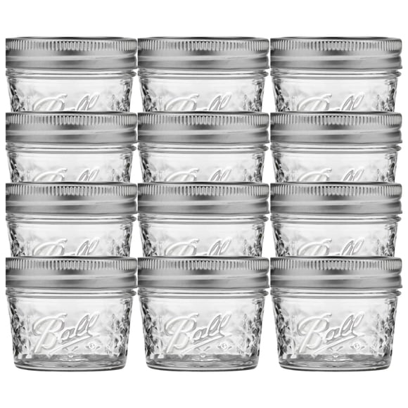 Jelly Jarrs Ball Mason acolchados de 120 ml con tapas y correas, 12 unidades