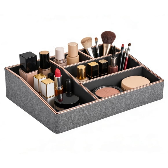 Caddy RHCSZ 33 cm Gris con Ribete Dorado Rosado