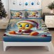 thumbnail image 1 of Christmas Cute Snowman in Red Cartoon Pattern Fitted Sheet Set Elastic Design for Perfect Mattress Coverage Creative Deep Pocket fi, 1 of 1