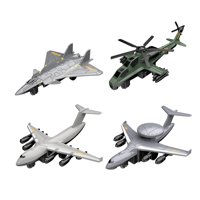 Bothyi - 4X Aleación Diecast Metal Jet Plane Pullback Mecanismo Luchador Juguetes Pintura