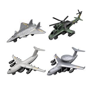 Bothyi - 4X Aleación Diecast Metal Jet Plane Pullback Mecanismo Luchador Juguetes Pintura