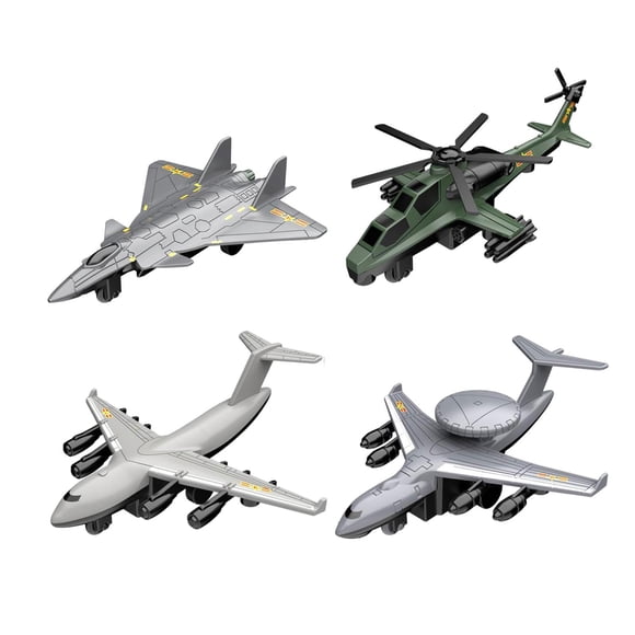 4x Aleación Diecast Metal Jet Plane Pullback Mecanismo Luchador Juguetes Pintura