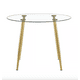 thumbnail image 1 of Mesa Redonda Minimalista Dorada De Vidrio 80cm - Estructura Gold, 1 of 3