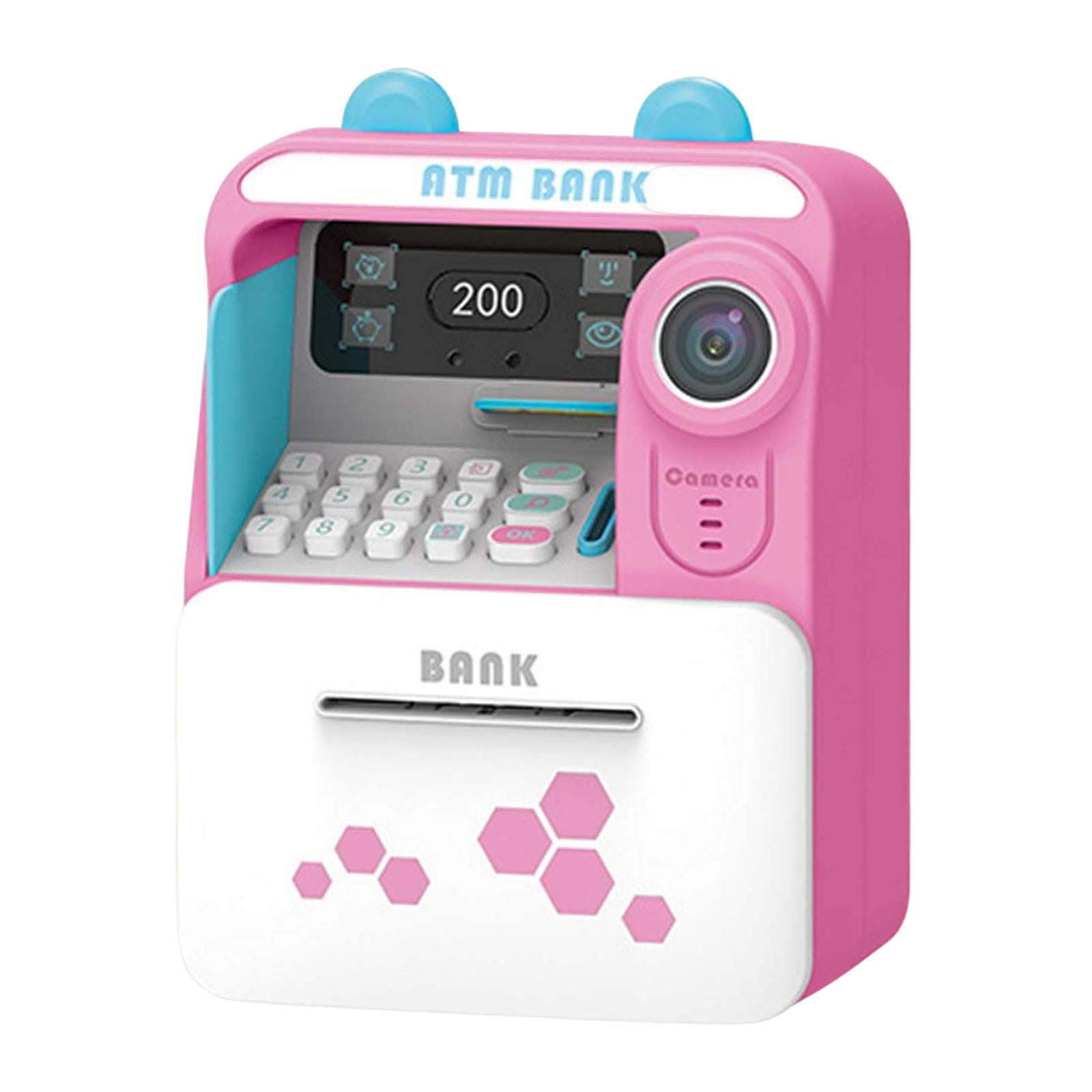 Magideal - Electrónica Contraseña Digital Cajas De Dinero Caja De Seguridad Mini Cajero Automático Con Pilas Banco De Dinero Electrónico Para Niños Niños Rosado