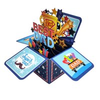 Magideal - Tarjeta Del Día Del Padre En 3D, Tarjeta De Cumpleaños Del Padre, Tarjeta Del Día Del Padre Feliz, Tarjeta De Felicitación Del Día Del Padre Del Mejor