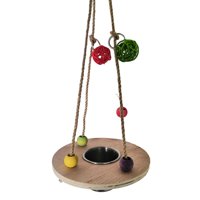 Ioensy - Parrot Swing Stand Toy Supplies Jaula Plato De Comida Para Budgie Bola Trenzada