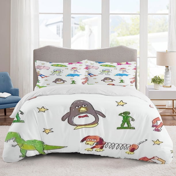 Toy Story Bedding Sets Cartoon Duvet Cover Lightweight 3 Piece Bet Sets for Kids Boys Girls
