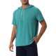 thumbnail image 4 of INSPIRE CHIC Sudadera con Capucha para Hombre Camiseta de Manga Corta Deportiva Pulóver con Cordón Capucha Tallas L Verde Oscuro, 4 of 5