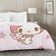 thumbnail image 2 of Juego de ropa de cama de dibujos animados de anime Pink My Bunny Melody para niños y niñas, funda nórdica y fundas de almohada de algodón, 3 piezas, tamaño Queen, anime Waii, 2 of 3