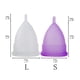 thumbnail image 2 of Juego de copas menstruales Croing reutilizables (4 unidades pequeñas y 2 grandes), color morado y blanco, 2 of 6