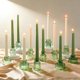 thumbnail image 1 of Portavelas de vidrio verde con ribete - Pack de 12 Turvono, 1 of 7