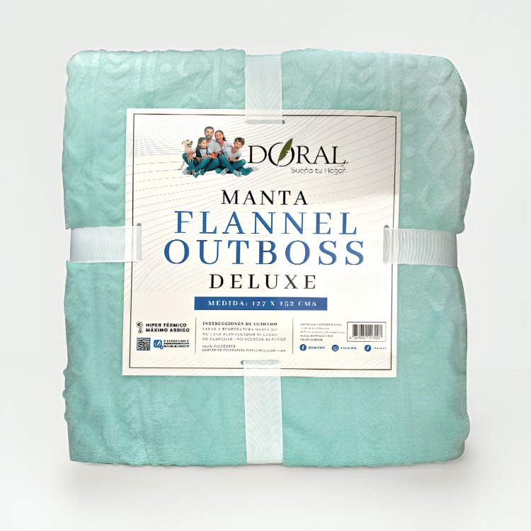 Manta Flannel Outboss Deluxe Turquesa – Doral 127×152 Cm.