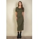 thumbnail image 2 of Vestido Midi Con Dobladillo Dividido Y Fruncido Lateral Con Cordón, 2 of 2