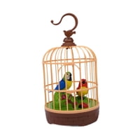 Magideal - Birds Birdcage Toy Pet Enjaulado Voz De Juguete De Juguete Movimientos De Inducción Activados Regalos Talking Chirping Fluttering Para Niños Pequeños