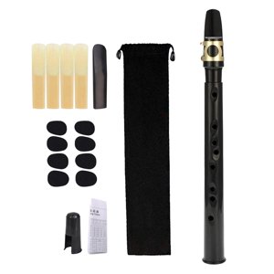 Magideal - Saxofón De Bolsillo Con Boquilla, Cañas, Fácil De Tocar, Minisaxo, Instrumento De Viento De Madera, Saxofón Portátil Para Aficionados, Niños Y Adultos Negro