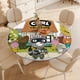 thumbnail image 4 of Carl El Coleccionista theme Fitted Round Tablecloths Elastic Edged Table Covers Waterproof Table Cloth For Kitchen Holiday Party Tables Decor 120cm, 4 of 6