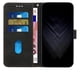 thumbnail image 3 of Funda tipo cartera para Xiaomi 15 Pro con tarjetero, bolsillo para billetes, soporte, cierre magnético y correa para la muñeca, funda tipo folio con textura geométrica negro, 3 of 5