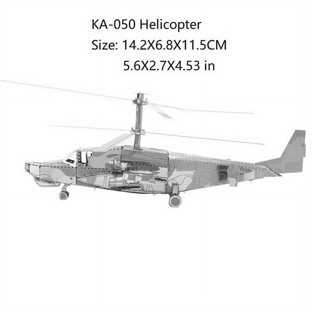 Stainless Steel Metal Glue-Free 3D DIY Puzzle: KA-050 Helicopter Model - Educational Toys, Desktop Decoration, Birthday Gifts!
