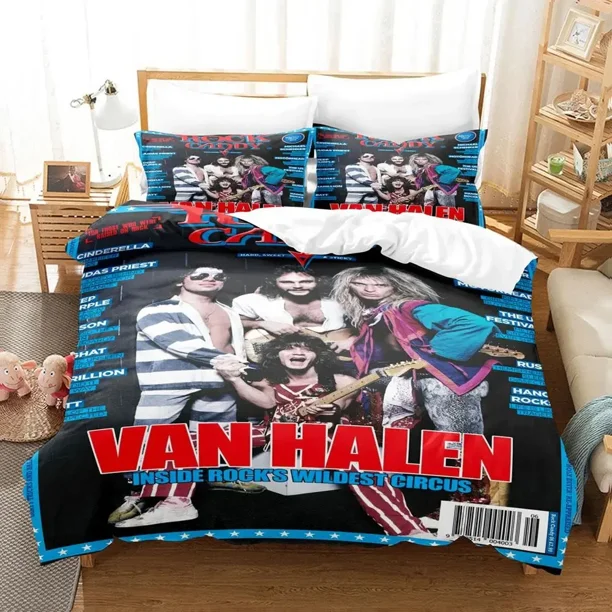 Eddie Van Halen Bedding Set Duvet Cover Bed Set Quilt Cover Pillowcase Comforter Boys Adult Bed Sheets