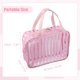 thumbnail image 2 of Bolsa de aseo transparente de Unique Bargains, bolsa de maquillaje transparente, organizador de cosméticos con cremallera para mujeres, 10.43"x3.15" rosa, 2 of 7