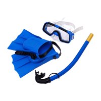 Ioensy - Conjunto De Snorkel Gafas De Natación Tubo De Respiración Ajustable Para Buceo De Verano Al Aire Libre Azul Eusize 25 A 30