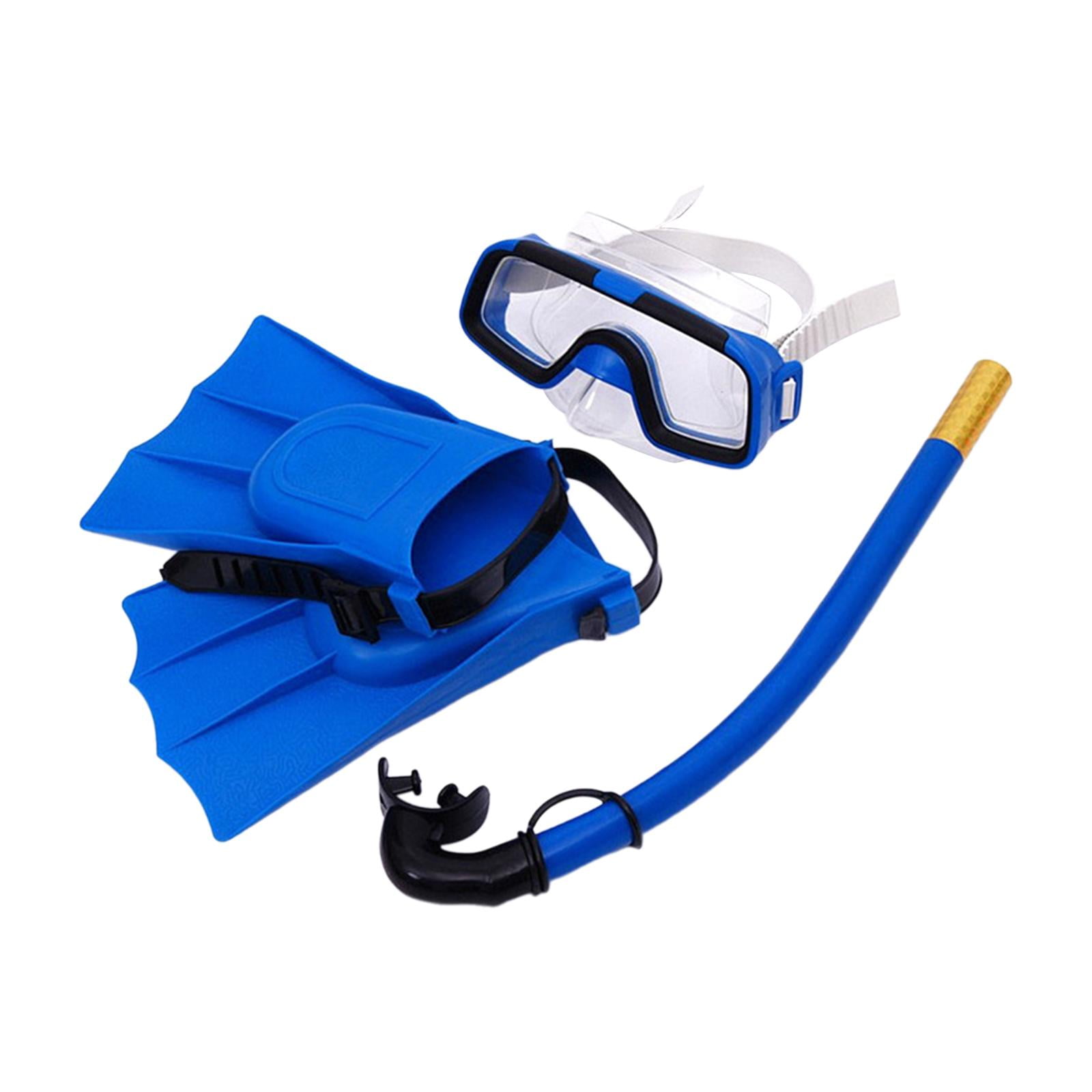 Ioensy - Conjunto De Snorkel Gafas De Natación Tubo De Respiración Ajustable Para Buceo De Verano Al Aire Libre Azul Eusize 25 A 30