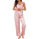 thumbnail image 2 of INSPIRE CHIC Conjunto de Pijama de Satén para Mujer Camisola sin Mangas de Encaje y Pantalones 2 Piezas Ropa de Casa con Tirantes Ajustables XL Rosa, 2 of 6