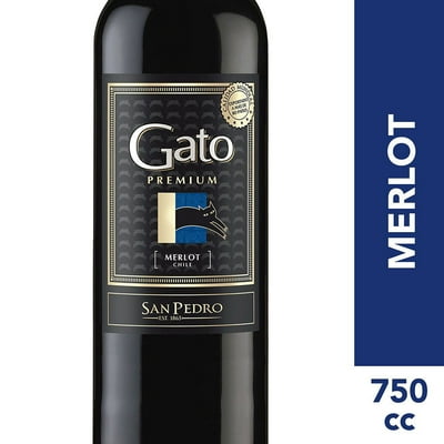 Vino Tinto Merlot 13° Botella 750 Cc Gato