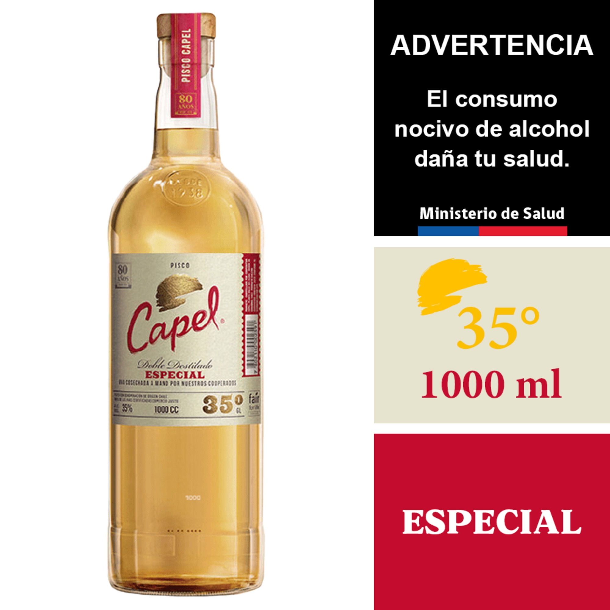 Pisco Especial 35° Botella 1 L Capel