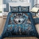 thumbnail image 2 of Juego De Cama Estampado Con Lobo Azul Y Atrapasueños Nativo Americano, 2 of 3