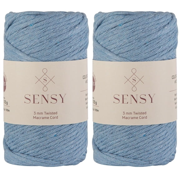 Cuerda de macramé S SENSY 3 mm Pack de 2 Azul bebé 100 m