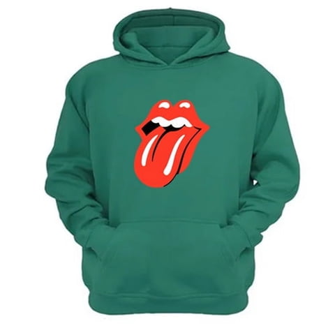 Genérico - Polerón Canguro The Rolling Stones Verde Aguamarina Talla M Unisex
